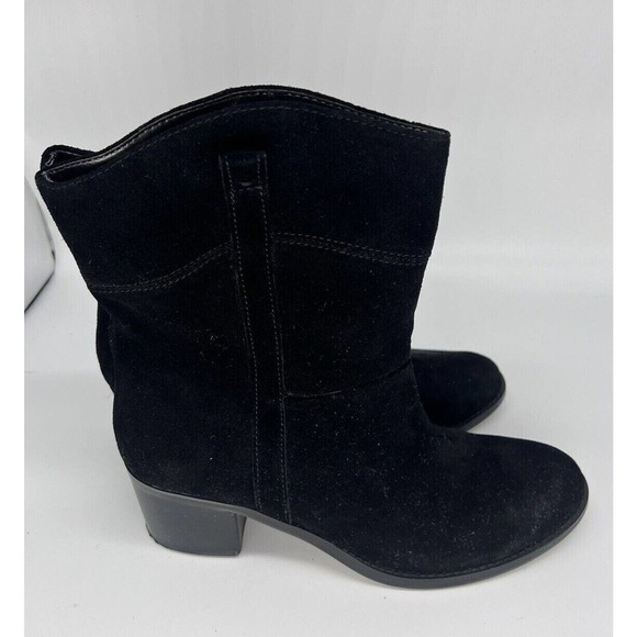 ADRIENNE VITTADINI Women’s Size 8.5 Fonzie Black Suede Ankle Boots Booties - Picture 4 of 9
